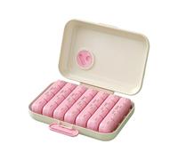 Maxtonser Dispensador de pastillas portátil para 7 días, organizador de viaje de gran capacidad, con compartimentos inteligentes, plástico ABS seguro