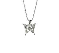 Maxtonser Elegante collar con colgante de mariposa, de acero inoxidable, gótico, para gi
