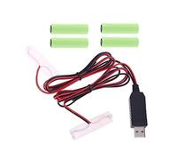 Maxtonser Eliminador de batería, 1 en 2 AA AAA Eliminador de batería Fuente de alimentación USB Adaptador de 4,5 V Puede reemplazar 3 baterías AA AAA para Walkie Talkie Ligh AA