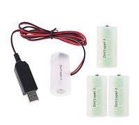 Maxtonser Eliminador de batería, Eliminador de batería Lr14 C Cable de Fuente de alimentación USB Batería de 1,5 VC para Radio Reloj de Juguete eléctrico Calculadora de luz de Tira LED 6 V