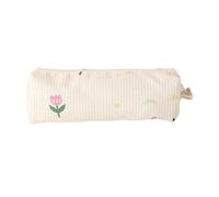 Maxtonser Estuche para lápices con estampado de flores, estuche de pana con cremallera, bolsa de pana para bolígrafos, bolsa de papelería para estudiantes y escuelas
