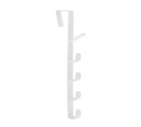 Maxtonser Gancho adhesivo multifuncional de 6 segmentos para puerta, para abrigos, bolsas, toallas, estante de carga pesada para uso en cocina y baño