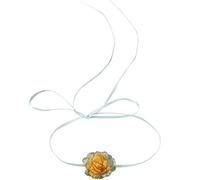 Maxtonser Gargantilla gótica con diseño de flor de rosa grande, ajustable, con cordones, accesorios de joyería