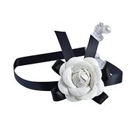 Maxtonser Gargantilla punk gótica de tela negra suave para mujer, gargantilla de flores para mujer, accesorio para el cuello de niña