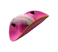 Maxtonser Gorras piratas con plumas de encaje dorado para fiestas de Halloween y aventuras de simulación, perfectas para vestirse y jugar de Halloween