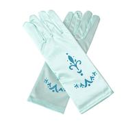 Maxtonser Guantes largos de princesa de hielo para niñas, con lentejuelas, estampado de reina de la nieve, guantes de vestir, guantes de fiesta, color azul claro