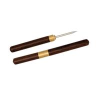 Maxtonser Herramienta de punzón de cuero con mango de madera, tapa protectora, herramienta de punzón de perforación de cuero para proyectos de costura de cuero