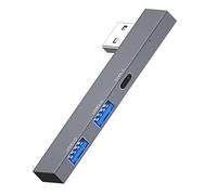 Maxtonser Hub USB 2.0 de 3 puertos USB / tipo C Splitter para ordenador portátil, accesorios de aleación de aluminio, multiextensor