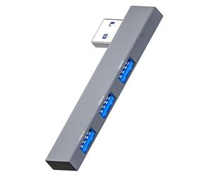 Maxtonser Hub USB 2.0 de 3 puertos USB / tipo C Splitter para ordenador portátil, accesorios de aleación de aluminio, multiextensor