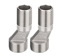 Maxtonser Juego de 2 piezas de conexión excéntrica de acero, conectores de grifo de pared, adaptadores de fontanería, juego de adaptadores de extensión de grifo