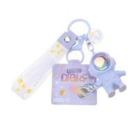 Maxtonser Llavero de astronauta espacial de moda, proyector de puesta de sol, llavero con colgante de luz para pareja, bolsa de adorno, llaveros de regalo