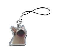 Maxtonser Llavero de gato plátano para estudiantes, divertido colgante de cordón, decoración de gato, cadena de teléfono, correa antipérdida