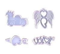 Maxtonser Llavero de resina epoxi para el día de San Valentín para colgar, molde de silicona