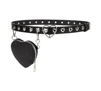 Maxtonser LoveHeart - Cinturón con hebilla para cinturón con tachuelas punk para abrigo y accesorios de mujer