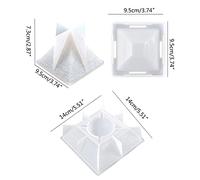 Maxtonser Molde de silicona hecho a mano con bandeja de cristal epoxi, pirámide, cenicero, molde de silicona