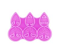 Maxtonser Moldes de resina para joyas, llavero, moldes de resina de árbol de la vida, molde de silicona para colgantes de resina, llaveros, aretes, fabricación de joyas