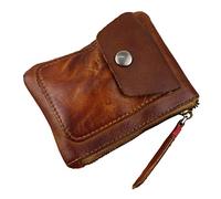Maxtonser Monedero de piel auténtica vintage para estuche, bolsa de almacenamiento, tarjeta