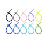 Maxtonser Paquete de 10/20/50 bolsas reutilizables de silicona para sujetar cables, bridas flexibles para organización y proyectos