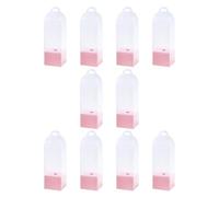 Maxtonser Paquete de 10 cajas de flores de PVC transparente con asas para exhibición y embalaje de rosas individuales