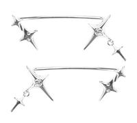 Maxtonser Pendientes de clip de estrella de moda para orejas no perforadas, joyería para cartílago, aretes de diamantes de imitación