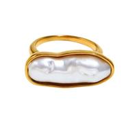 Maxtonser Prácticos anillos de dedo elegantes tiras largas perlas anillos de acero inoxidable textura adecuada para mujeres presentes