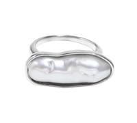 Maxtonser Prácticos anillos de dedo elegantes tiras largas perlas anillos de acero inoxidable textura adecuada para mujeres presentes