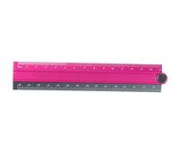 Maxtonser Regla plegable de aleación de aluminio, regla de papelería, herramienta de medición, 30 cm, azul y negro y negro, regla plegable para la escuela