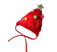 Maxtonser Sombrero de árbol de Navidad de reno para decoración de mascotas, pompones de estrella de reno, accesorios para fotos