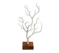 Maxtonser Soporte para joyas, soporte para joyas, soporte para collares, torre de exhibición con base de madera para soporte de aretes