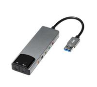 Maxtonser Tarjeta de sonido externa USB con sonido digital SPDIF para sistemas de sonido envolvente 5.1, cuerpo de aluminio