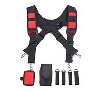 Maxtonser Tirantes para cinturón de herramientas, correas flexibles ajustables con hombros acolchados móviles con 4 accesorios de bucle