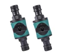 Maxtonser Válvulas de cierre de acoplamiento de conexión rápida, conector de control de flujo ABS para sistemas de riego de manguera de jardín, tubería de agua, 2 unidades