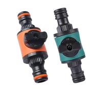 Maxtonser Válvulas de cierre de acoplamiento de conexión rápida, conector de control de flujo ABS para sistemas de riego de manguera de jardín, tubería de agua, 2 unidades