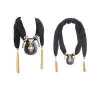 Maxtonser Women Fashion Bohemian Ethnic Jewelry Tassel Water Drop Pendant Scarf Necklace,Women Scarf