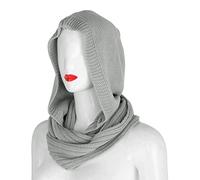 Maxtonser Women Winter Crochet Knit Hood for Infinity Scarf Outdoor Windproof Warm Long Shawl Wrap Solid Color Earflap Hat Neck WA,Hoodie Scarf