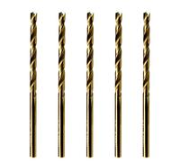 MAXTOOL 9/64 "5 brocas idénticas de longitud Jobber HSS M42 brocas de torsión 8% cobalto totalmente molido dorado vástago taladros; JBF42G10R09P5