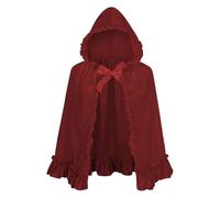 maxToonrain Capa de Caperucita Roja, Capa Roja con Capucha de Terciopelo para Adulto Halloween Disfraz de Caperucita Personaje Disfraz del Día Mundial del Libro para Mujer (Estilo de grupo de flores
