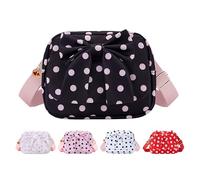 MAXTOP Bolso bandolera para niña con lazo y lunares: bolso bandolera para niñas de 2 a 8 años, bolso de hombro para mujer, monedero pequeño con correa ajustable.