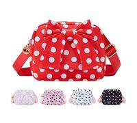 MAXTOP Bolso bandolera para niña con lazo y lunares: bolso bandolera para niñas de 2 a 8 años, bolso de hombro para mujer, monedero pequeño con correa ajustable.