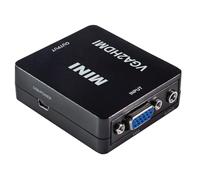 MAXTRACK CS40L - Adaptador VGA a HDMI (Full HD, 1080p/60 Hz, Plug & Play, Compatible con PC/Ordenador portátil, proyector, Monitor, Incluye Cable de alimentación)
