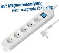 Maxtrack nv 57-2 wl regleta de clavijas de enchufe con schalter blanco