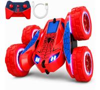 MaxTronic Coche Teledirigido Carga USB-C Dual Directa, Alta/Baja 15km/h, 360° Volteretas, LED, 4x4 Todoterreno, 2.4GHz, Recargable, Juguete Acrobático Duradero, Regalo Niños 3-12
