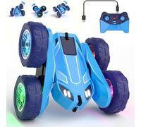 MaxTronic Coche Teledirigido, Doble Carga Exclusiva y Leds Ajustables 360° Acrobacias 2.4G 15km/h Todo Terreno 4WD Todoterreno Regalo Ideal 3-12 Años Niños y Niñas, Juguete Infantil Duradero