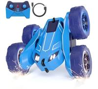 MaxTronic Coche Teledirigido, Doble Carga Exclusiva y Leds Ajustables 360° Acrobacias 2.4G 15km/h Todo Terreno 4WD Todoterreno Regalo Ideal 3-12 Años Niños y Niñas, Juguete Infantil Duradero