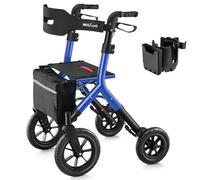 MAXWALK- “Andador con Asiento, Andadores Altos para Adultos Mayores, 12” Ruedas Grandes de Goma Rollator Todo Terreno W