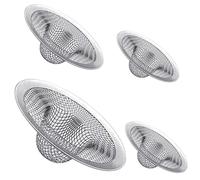 Maxware Juego de 4 coladores de Fregadero de Acero Inoxidable Resistente, se Adapta a la mayoría de fregaderos de Cocina de 4.5 Pulgadas, fregaderos de baño de 2.75 Pulgadas, desagües de Ducha