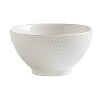 Maxwell & Williams Basics Diamonds - Cuenco para arroz (6 unidades), Blanco, 10 cm
