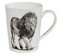 Maxwell & Williams DX0515 - Taza de café (cerámica, 460 ml), diseño de animales en blanco y negro