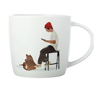 Maxwell & Williams DX1066 - Taza de café (400 ml, porcelana, diseño de perro y hipster)