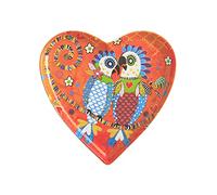 Maxwell & Williams Love Hearts Plato auxiliar en forma de corazón con diseño de club de fans, en caja de regalo, porcelana, naranja, 15,5 cm